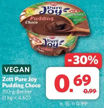 Combi Zott Pure Joy Pudding Choco 150 g Becher Angebot