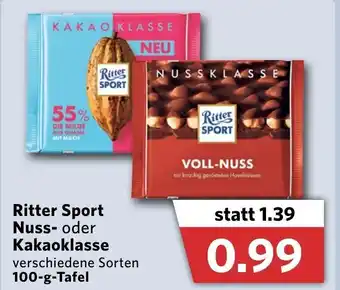 Combi Ritter Sport Nuss oder Kakaoklasse 100g Angebot