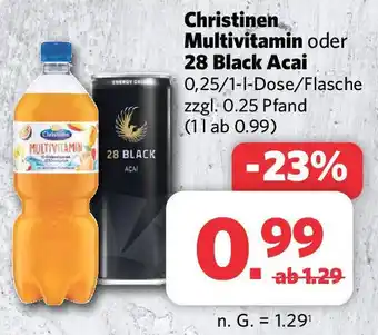 Combi Christinen Multivitamin oder 28 Black Acai 0,25/1-L-Dose/Flasche Angebot