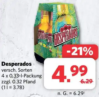 Combi Desperados 4x0,33 L Packung Angebot