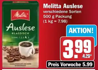 Hit Melitta Auslese 500 g Packung Angebot