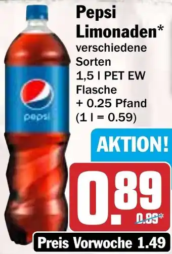 Hit Pepsi Limonaden 1,5 L Angebot