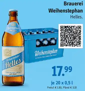 Gefako Brauerei Weihenstephan Helles 20x0,5 L Angebot