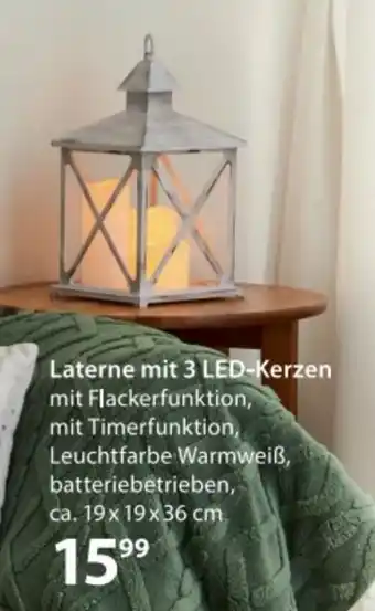 NKD Laterne mit 3 LED-Kerzen Angebot