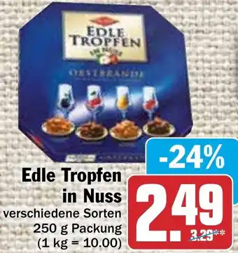 Hit Edle Tropfen in Nuss 250 g Packung Angebot