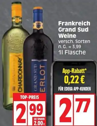 Edeka Frankreich Grand Sud Weine 1 L Flasche Angebot