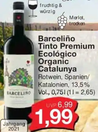 Jawoll Barceliño Tinto Premium Ecológico Organic Catalunya 0,75 L Angebot