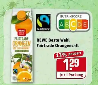 REWE Kaufpark Rewe Beste Wahl Fairtrade Orangensaft Angebot