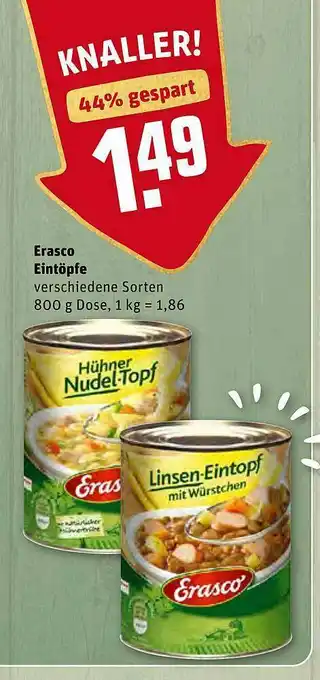 REWE Kaufpark Erasco Eintöpfe Angebot