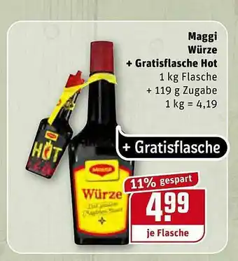 REWE Kaufpark Maggi Würze + Gratisflasche Hot Angebot