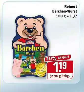 REWE Kaufpark Reinert Bärchen-wurst Angebot