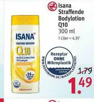 Rossmann Isana Straffende Bodylotion Q10 Angebot