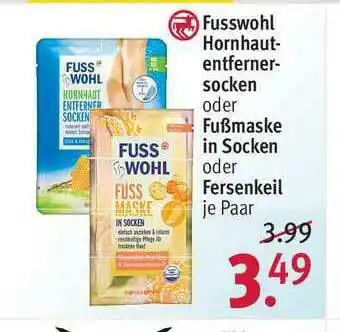 Rossmann Fusswohl Hornhaut-entferner-socken Oder Fußmaske In Socken Oder Fersenkeil Angebot