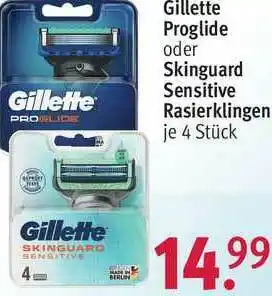 Rossmann Gillette Proglide Oder Skinguard Sensitive Rasierklingen Angebot