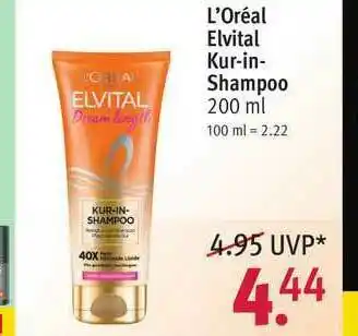 Rossmann L'oréal Elvital Kur-in-shampoo Angebot