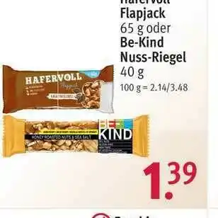 Rossmann Hafervoll Flapjack Oder Be-kind Nuss-riegel Angebot