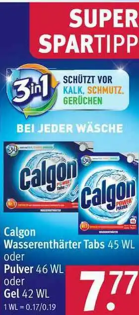 Rossmann Calgon Wasserenthärter Tabs 45 Wl Oder Pulver 46 Wl Oder Gel 42 Wl Angebot