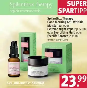 Rossmann Spilanthox Therapy Good Morning Anti Wrinkle Moisturizer Oder Extreme Night Repair Oder Eye-lifting Fluid Oder Facelift Boost Angebot