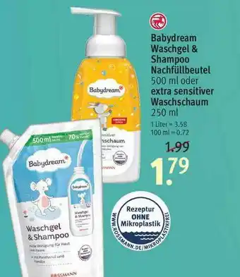 Rossmann Babydream Waschgel & Shampoo Nachfüllbeutel Oder Extra Sensitiver Waschschaum Angebot
