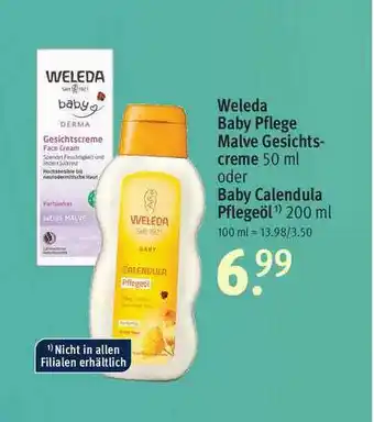 Rossmann Weleda Baby Pflege Malve Gesichts-creme Oder Baby Calendula Pflegeöl Angebot