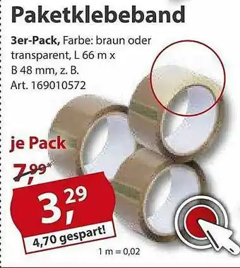 Sonderpreis Baumarkt Paketklebeband Angebot