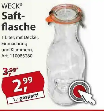 Sonderpreis Baumarkt Weck Saftflasche Angebot