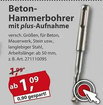 Sonderpreis Baumarkt Beton-hammerbohrer Mit Plus-aufnahme Angebot