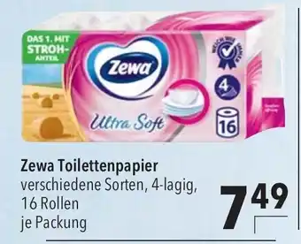 CITTI Markt Zewa Toilettenpapier verschiedene Sorten, 4-lagig, 16 Rollen Angebot