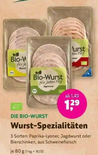 Denns BioMarkt DIE BIO-WURST Wurst-Spezialitäten 80g Angebot