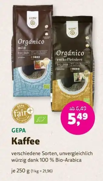 Denns BioMarkt GEPA Kaffee 250g Angebot