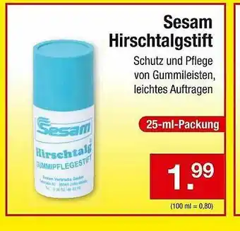 Zimmermann Sesam Hirschtalgstift Angebot