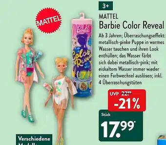 Aldi Nord Mattel Barbie Color Reveal Angebot