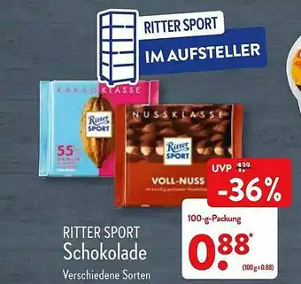 Aldi Nord Ritter Sport Schokolade Angebot