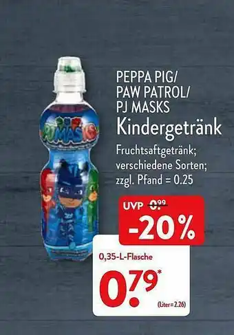 Aldi Nord Peppa Pig-paw Patrol-pj Masks Kindergetränk Angebot