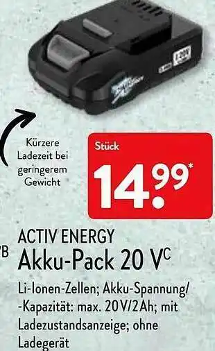 Aldi Nord Activ Energy Akku-pack Angebot