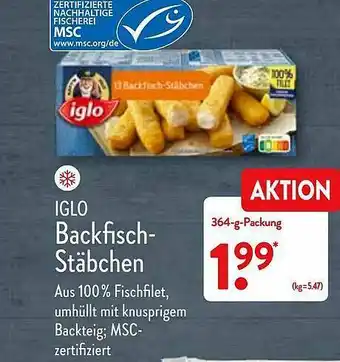 Aldi Nord Iglo Backfisch-stäbchen Angebot