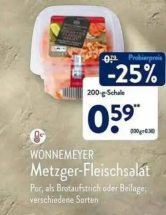 Aldi Nord Wonnemeyer Metzger-fleischsalat Angebot