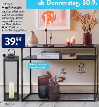 Aldi Süd Living Style Metall-konsole Angebot