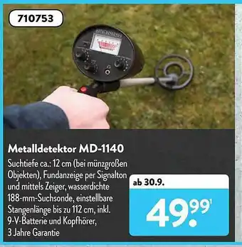 Aldi Süd Metalldetektor Angebot