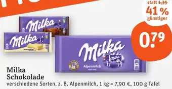 tegut Milka Schokolade 100 g Tafel Angebot