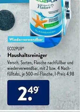 Aldi Süd Eco2pur Haushaltsreiniger Angebot