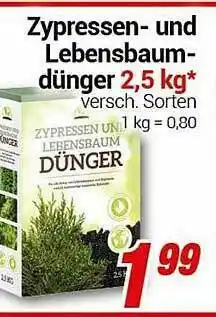 CENTERSHOP Zypressen- Und Lebensbaum- Dünger 2,5 Kg Angebot