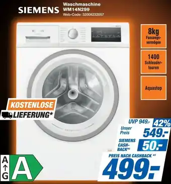 Expert SIEMENS Waschmaschine WM14N299 Angebot