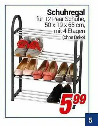 CENTERSHOP Schuhregal 50x19x65 Cm Angebot