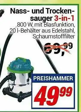 CENTERSHOP Nass- Und Trockensauger 3-in-1 Angebot