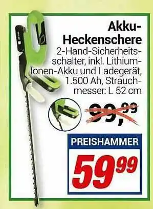 CENTERSHOP Akku-heckenschere Angebot