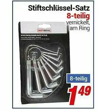 CENTERSHOP Stiftschlüssel-satz 8-teilig Angebot