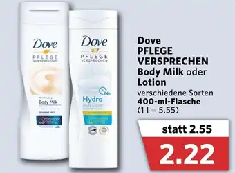 Combi Dove Pflege Versprechen Body Milk oder Lotion 400ml Angebot