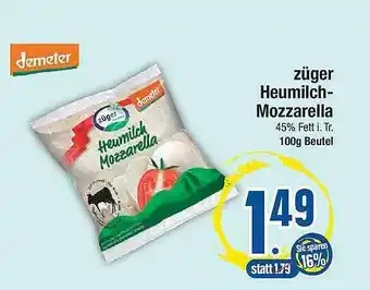 E-Center Demeter Züger Heumilch Mozzarella Angebot