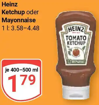 Globus Heinz Ketchup oder Mayonnaise 400-500 ml Angebot